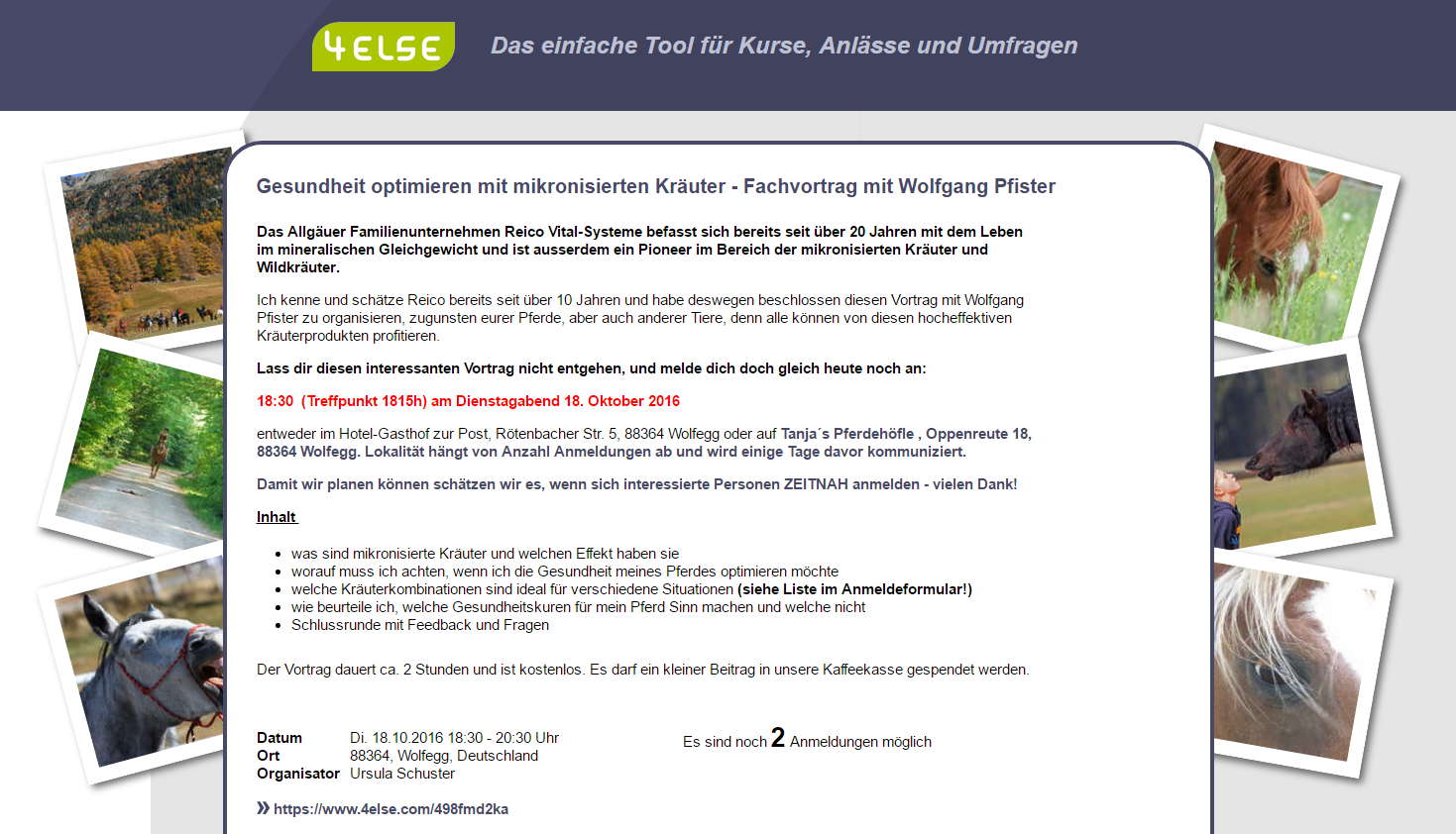 Die Kursverwaltung 4else.com