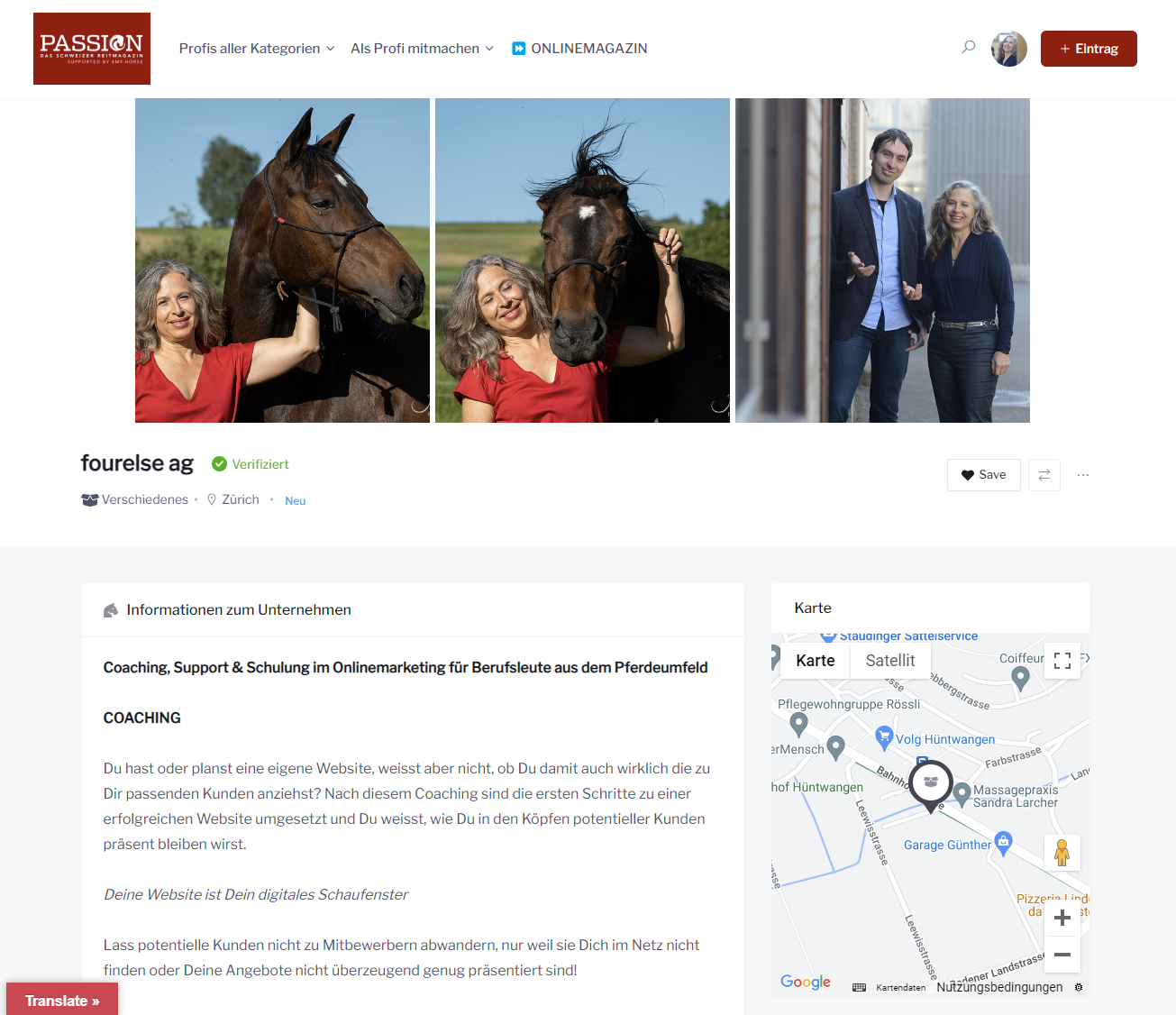Onlinepräsenz Berni Zambail